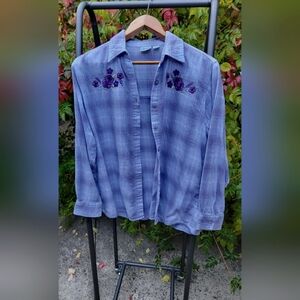 Lilac Plaid Button Up